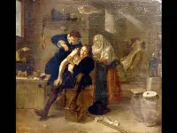 Sutura di una ferita minore presso un barbiere