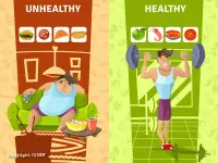 Stile di vita non salutare a confronto con stile di vita salutare su alimentazione e attività fisica